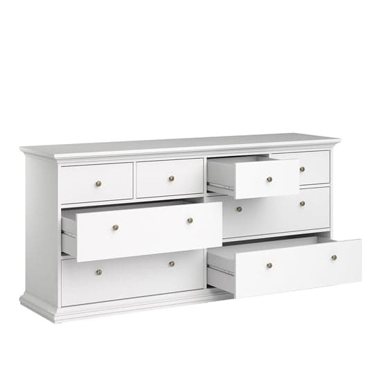 Paroya Wooden Chest Of Drawers In White With 8 Drawers_4