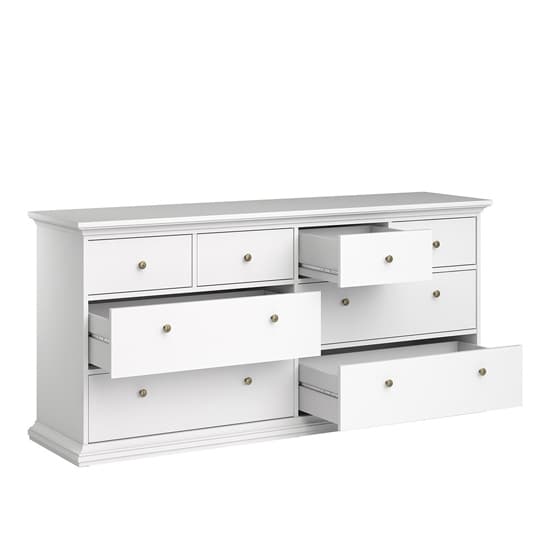 Paroya Wooden Chest Of Drawers In White With 8 Drawers Furniture in