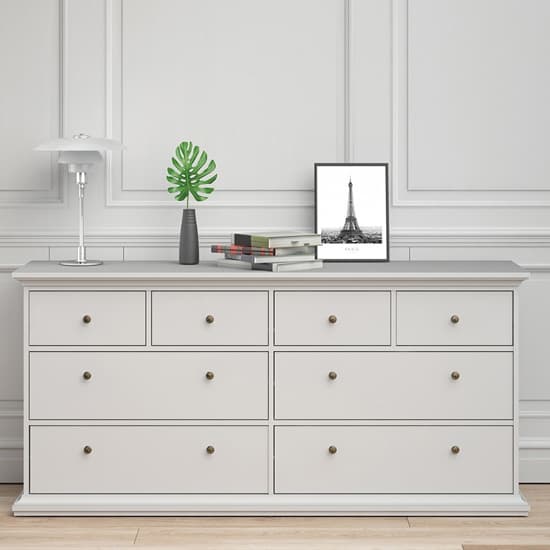 Paroya Wooden Chest Of Drawers In White With 8 Drawers_1
