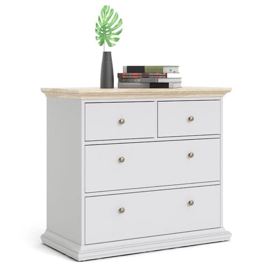 Paroya Wooden Chest Of Drawers In White And Oak With 4 Drawers_2