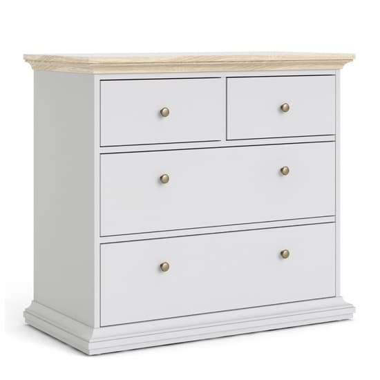 Paroya Wooden Chest Of Drawers In White And Oak With 4 Drawers_3