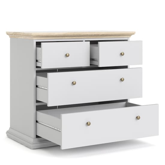 Paroya Wooden Chest Of Drawers In White And Oak With 4 Drawers_4
