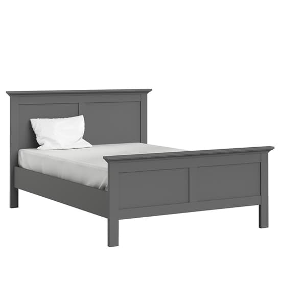 Paroya Wooden Double Bed In Matt Grey Furniture in Fashion
