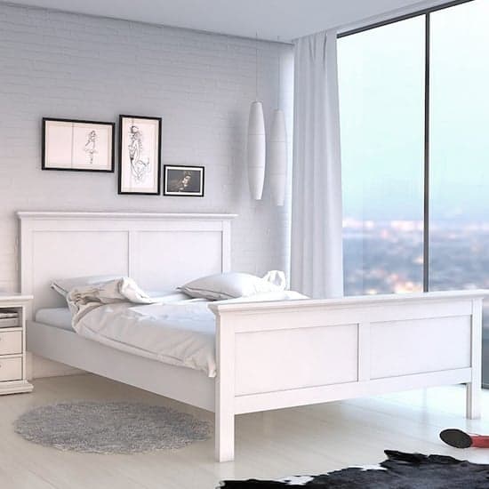 Paroya Wooden Double Bed In White_2