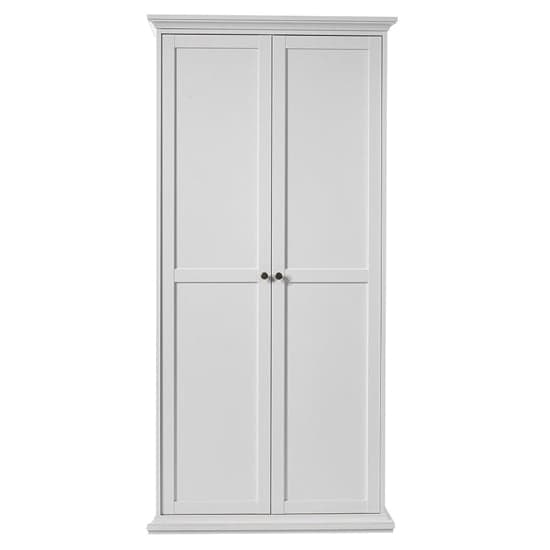 Paroya Wooden Double Door Wardrobe In White_1