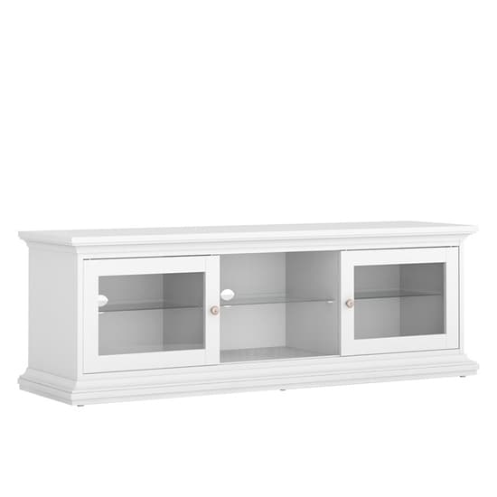 Paroya Wooden Large 2 Doors 1 Shelf TV Stand In White_3
