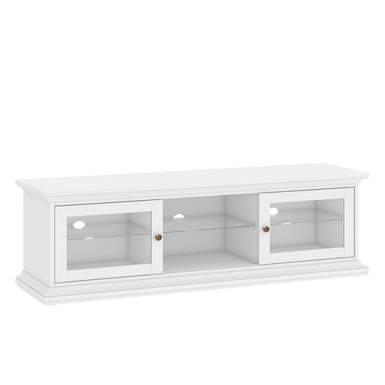 Paroya Wooden Large 2 Doors 1 Shelf TV Stand In White_4