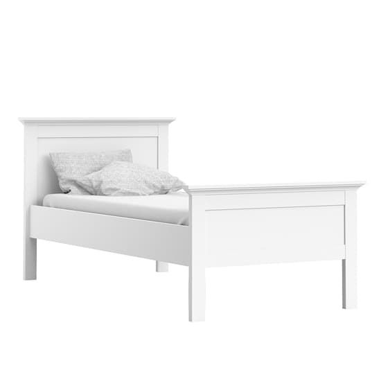 Paroya Wooden Single Bed In White Furniture in Fashion