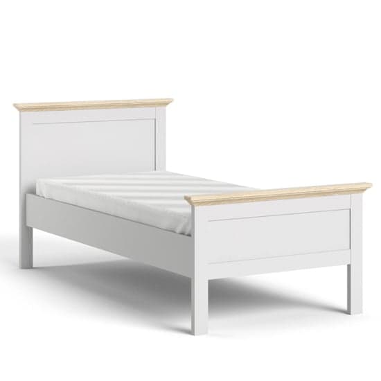 Paroya Wooden Single Bed In White And Oak_2