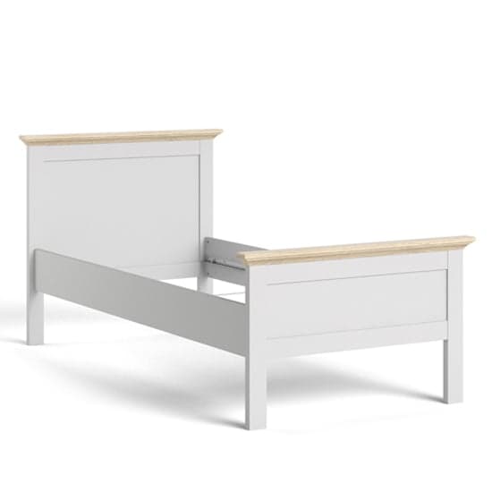 Paroya Wooden Single Bed In White And Oak_3