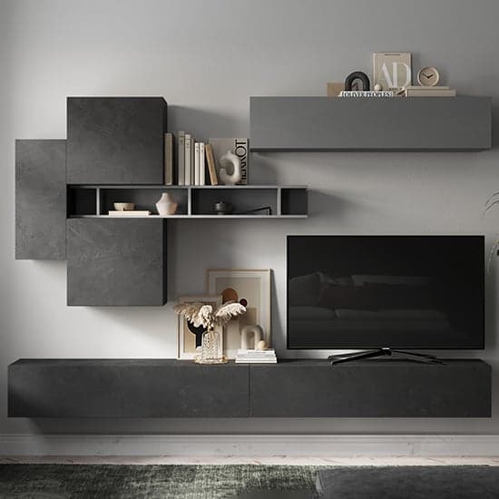 Parra Wall Hung Wooden Entertainment Unit In Ardesia And Piombo_1