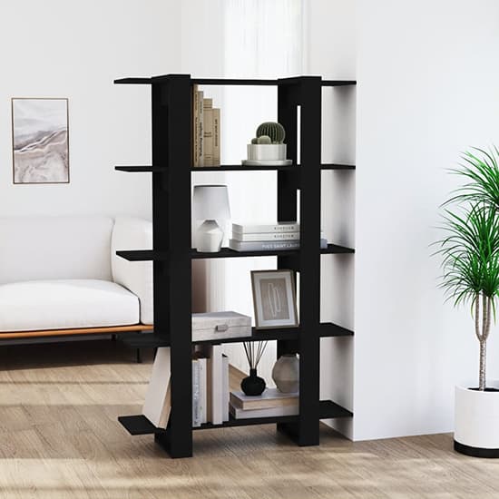 Parry Wooden Bookcase And Room Divider In Black_2