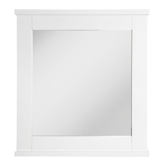 Partland Wall Bathroom Mirror In White Frame Furniture in Fashion