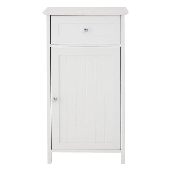 Partland Wooden Floor Standing Bathroom Storage Cabinet In White_2