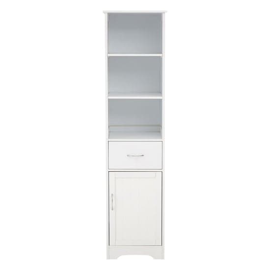 Partland Wooden Tall Bathroom Storage Cabinet In White_2