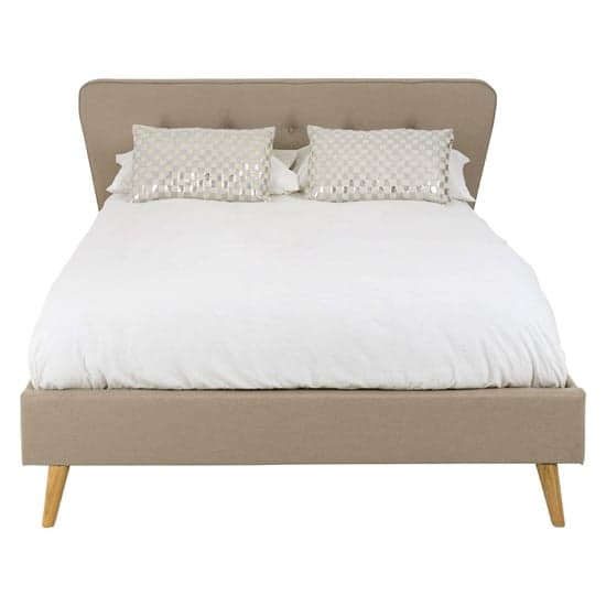 Parumleo Fabric King Size Bed In Beige_2