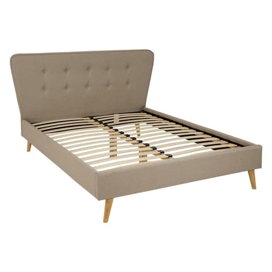 Parumleo Fabric King Size Bed In Beige_4