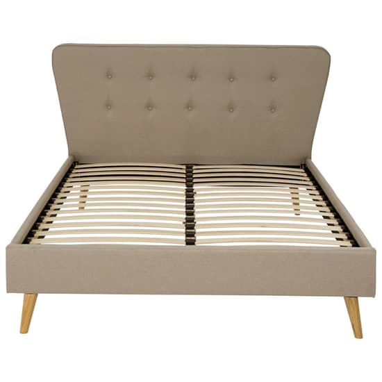 Parumleo Fabric King Size Bed In Beige_5