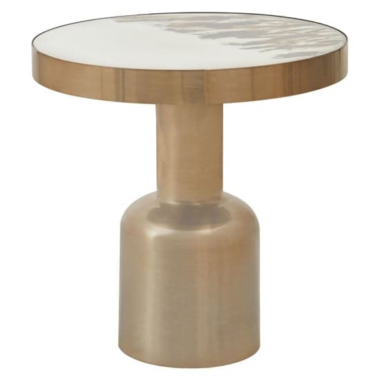 Paso Round Robust Glass Side Table With Gold Metal Base_1