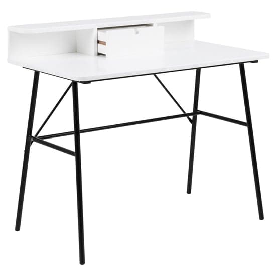 Patchogue Wooden Laptop Desk With 1 Drawer In Matt White_2