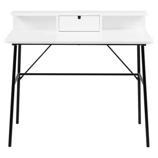 Patchogue Wooden Laptop Desk With 1 Drawer In Matt White_3