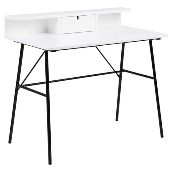Patchogue Wooden Laptop Desk With 1 Drawer In Matt White_1