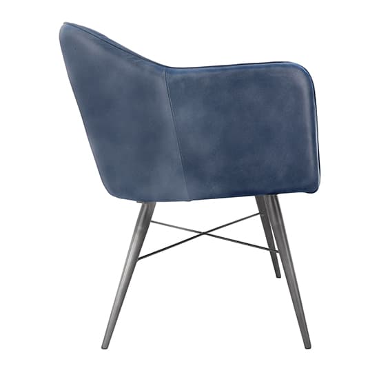 Pathein Faux Leather Armchair Blue With Black Legs_3