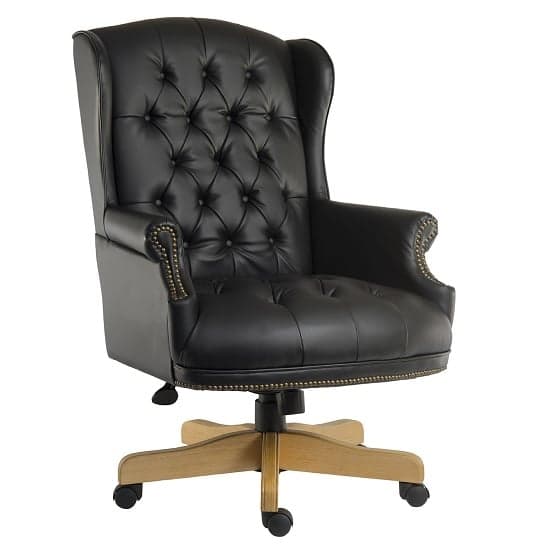 Patmos Executive Office Chair In Black Bonded Leather_1