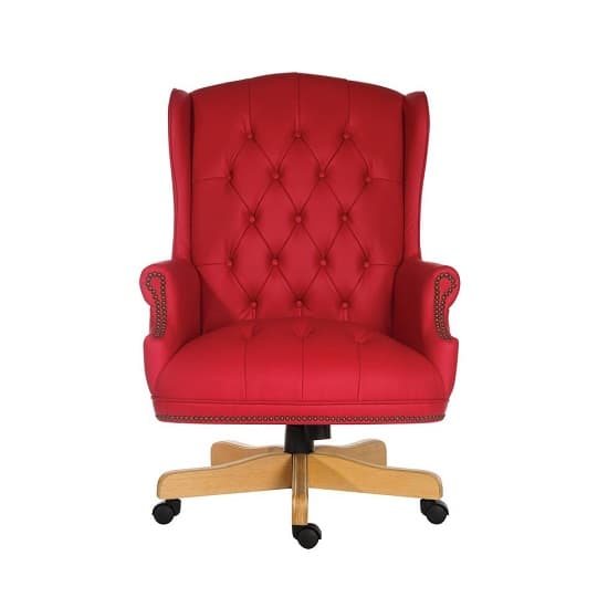 Patmos Executive Office Chair In Red Bonded Leather_2