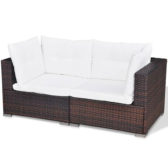 Paton Rattan 5 Piece Garden Lounge Set With Cushions In Brown_6