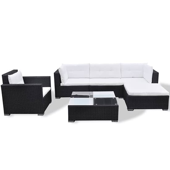 Paton Rattan 6 Piece Garden Lounge Set With Cushions In Black_2