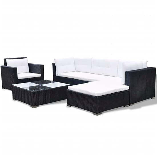 Paton Rattan 6 Piece Garden Lounge Set With Cushions In Black_3