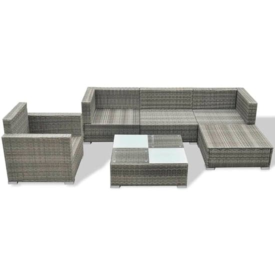 Paton Rattan 6 Piece Garden Lounge Set With Cushions In Grey_4