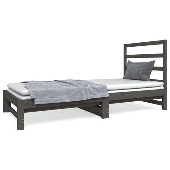 Patras Solid PIne Wood Pull-Out Day Bed In Grey_2