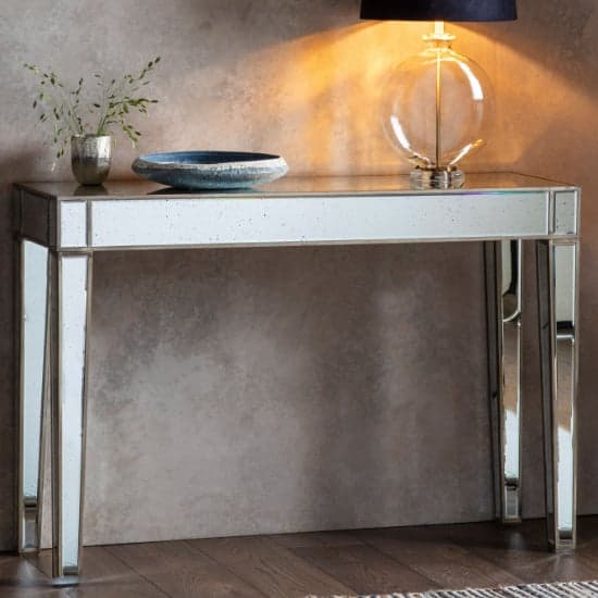 Patting Rectangular Mirrored Console Table In Antique Gold_2