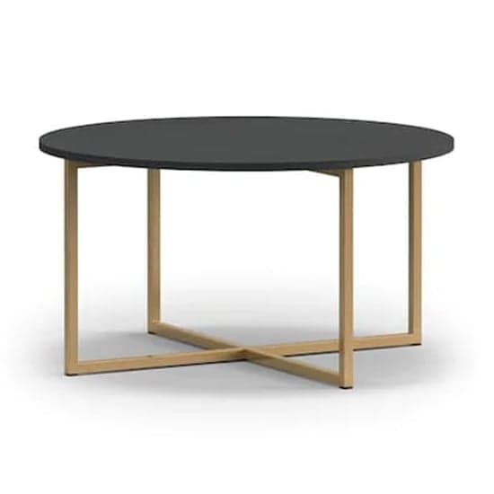 Pavia Wooden Coffee Table Round Large In Black Portland Ash_2