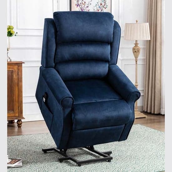 Pavia Electric Fabric Lift And Tilt Recliner Armchair In Blue_2