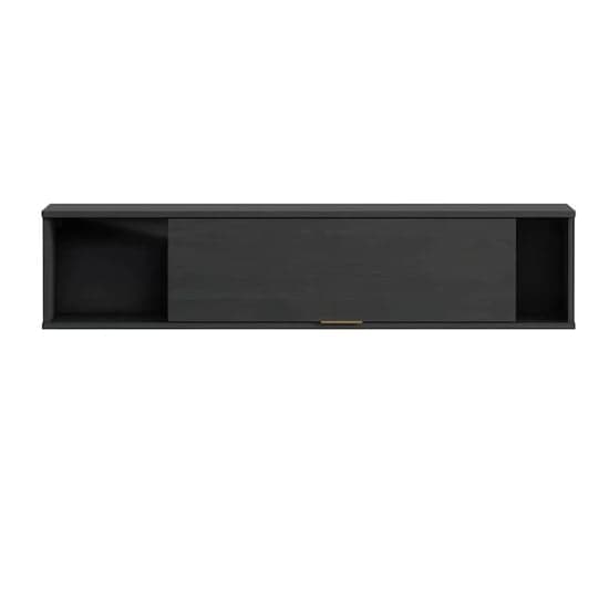 Pavia Wooden Wall Hung Storage Cabinet In Black Portland Ash_1