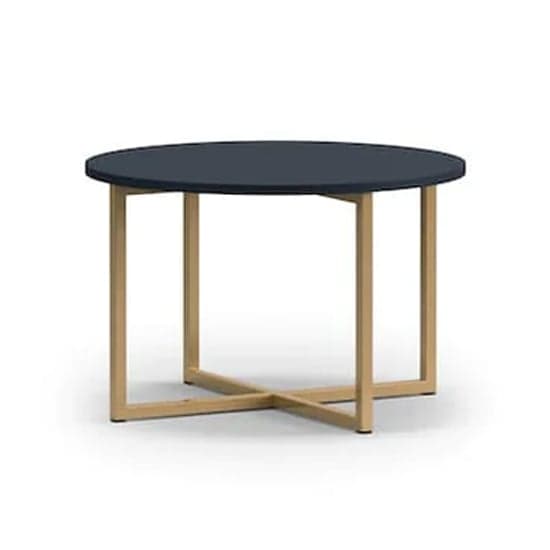 Pavia Wooden Coffee Table Round Small In Navy_2