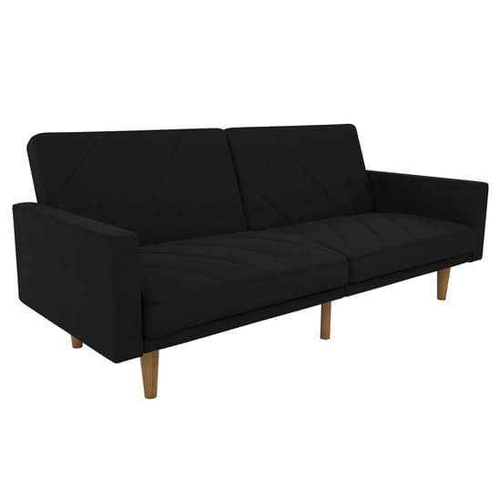 Pawson Linen Fabric Sofa Bed With Wooden Legs In Black_5