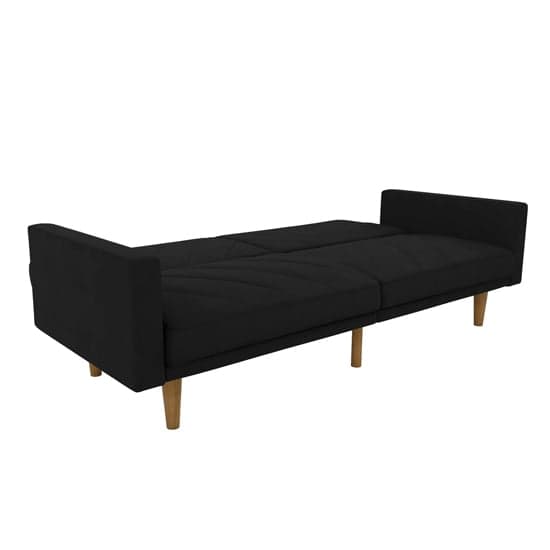Pawson Linen Fabric Sofa Bed With Wooden Legs In Black_6