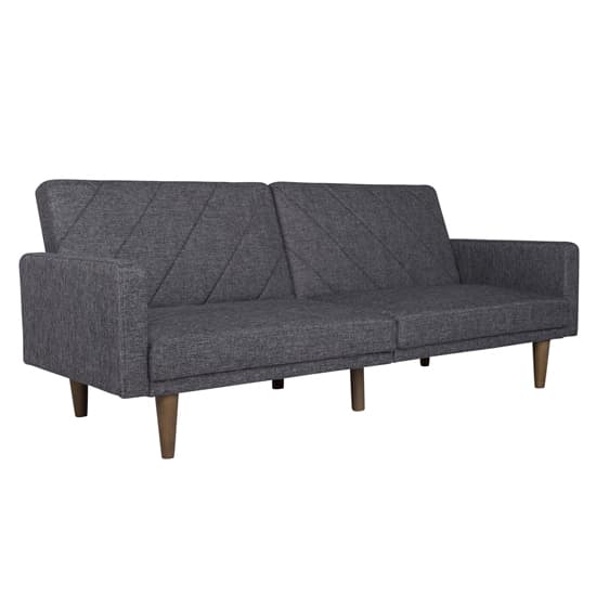 Pawson Linen Fabric Sofa Bed With Wooden Legs In Grey_5