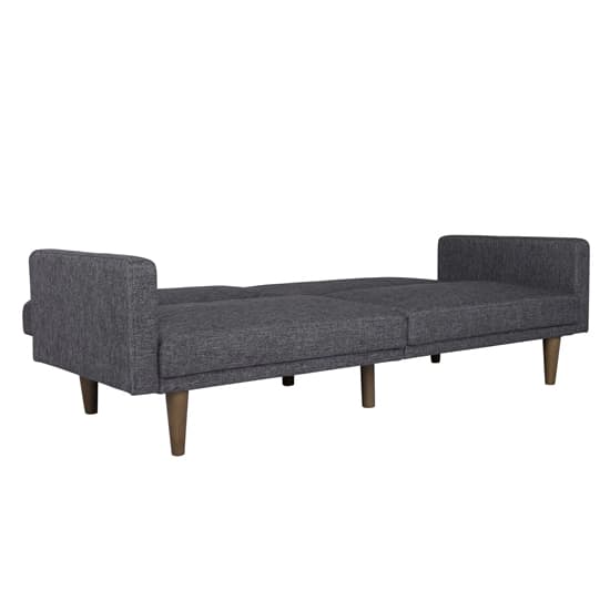 Pawson Linen Fabric Sofa Bed With Wooden Legs In Grey_7