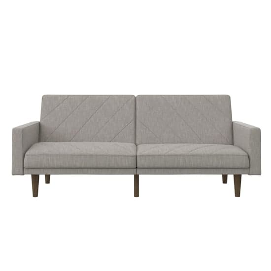 Pawson Linen Fabric Sofa Bed With Wooden Legs In Light Grey_6