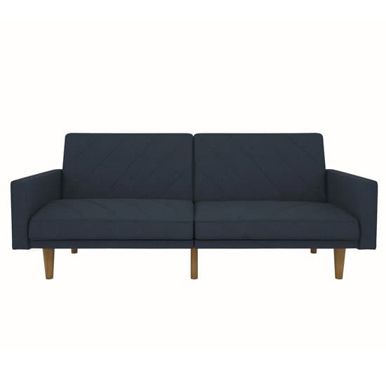 Pawson Linen Fabric Sofa Bed With Wooden Legs In Navy Blue_6