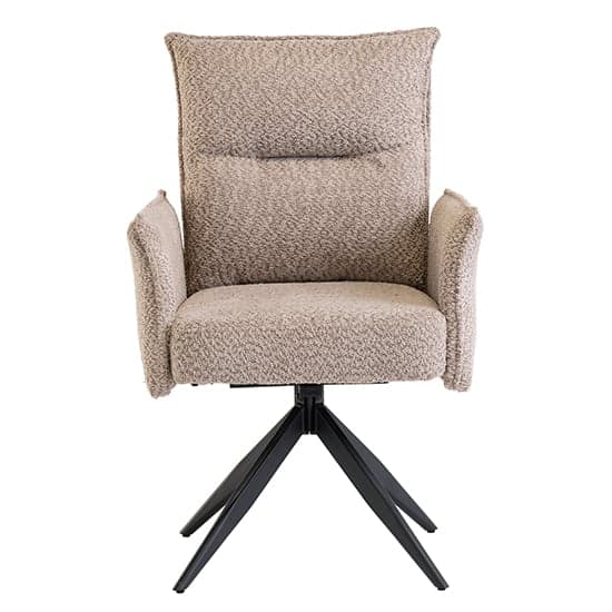 Paxton Swivel Boucle Fabric Dining Chair In Oyster_2
