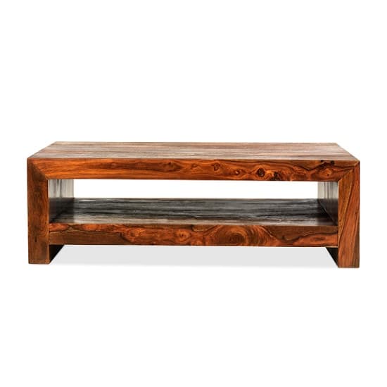 Payton Wooden Coffee Table In Sheesham Hardwood With A Shelf_3