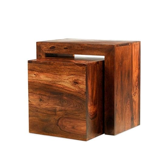 Payton Wooden Cube Nesting Tables In Sheesham Hardwood_1
