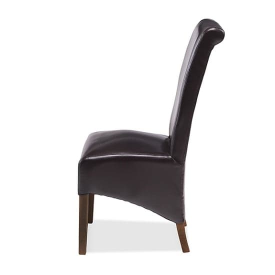Payton Dining Chair In Brown Bonded Leather And Dark Legs_2