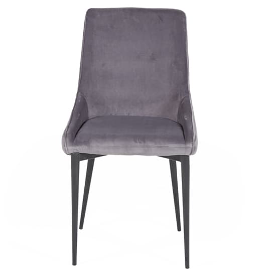 Payton Grey Velvet Dining Chairs With Metal Legs In Pair Furniture in